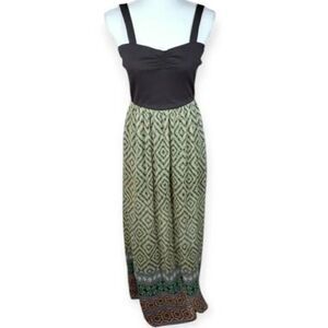 FINESSE BLACK MULTICOLOR MAXI DRESS SZ.M EUC.